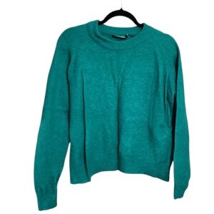 Zara Sweater M Alpaca Wool Blend Green Soft Cozy Warm